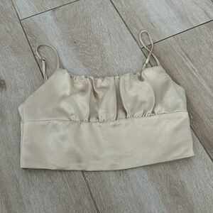 gold zara crop top